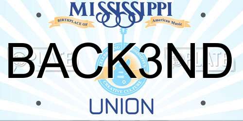 BACK3ND Mississippi License Plate