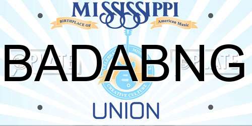 BADABNG Mississippi License Plate