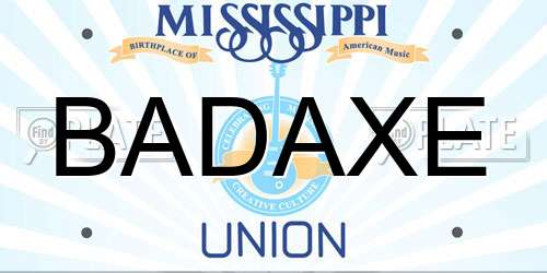 BADAXE Mississippi License Plate