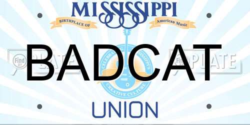 BADCAT Mississippi License Plate