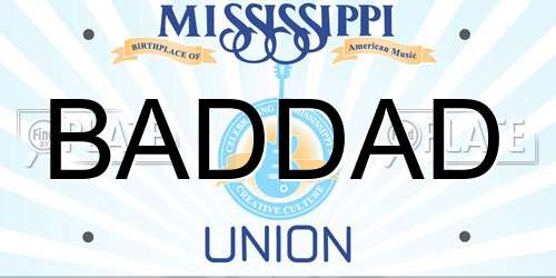 BADDAD Mississippi License Plate