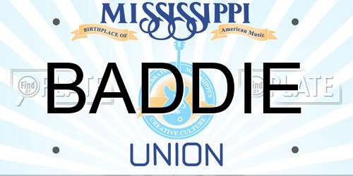BADDIE Mississippi License Plate