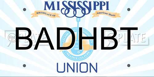 BADHBT Mississippi License Plate