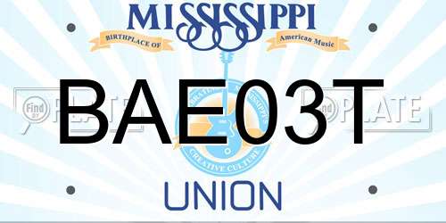 BAE03T Mississippi License Plate