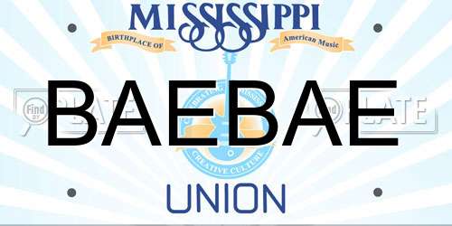 BAEBAE Mississippi License Plate
