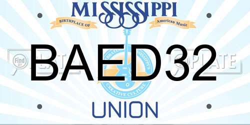 BAED32 Mississippi License Plate