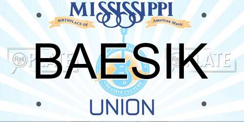 BAESIK Mississippi License Plate