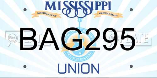 BAG295 Mississippi License Plate