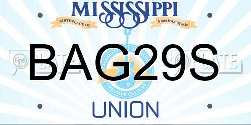 BAG29S Mississippi License Plate