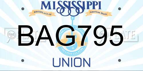 BAG795 Mississippi License Plate