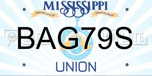 BAG79S Mississippi License Plate