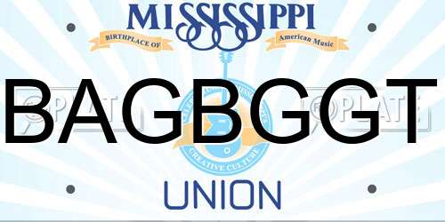 BAGBGGT Mississippi License Plate