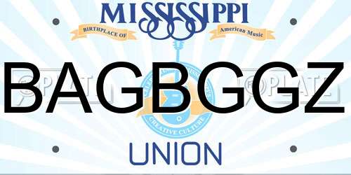 BAGBGGZ Mississippi License Plate