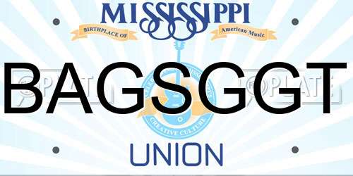 BAGSGGT Mississippi License Plate