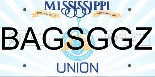BAGSGGZ Mississippi License Plate