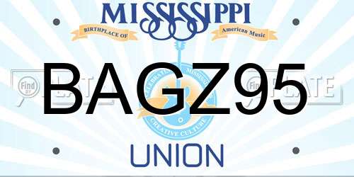 BAGZ95 Mississippi License Plate
