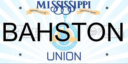 BAHSTON Mississippi License Plate