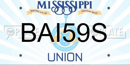 BAI59S Mississippi License Plate