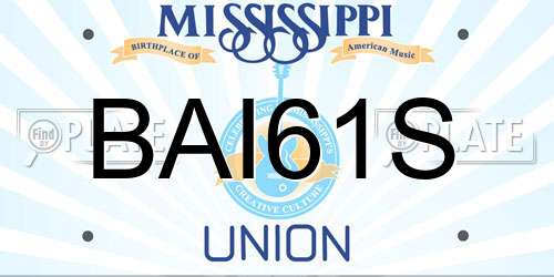 BAI61S Mississippi License Plate