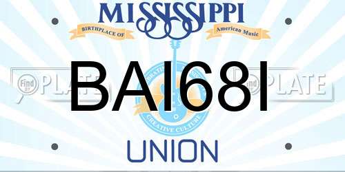 BAI68I Mississippi License Plate