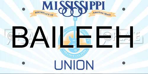 BAILEEH Mississippi License Plate