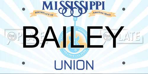BAILEY Mississippi License Plate