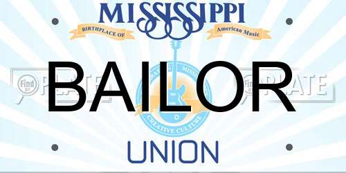 BAILOR Mississippi License Plate