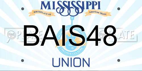 BAIS48 Mississippi License Plate