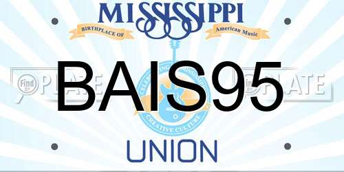 BAIS95 Mississippi License Plate