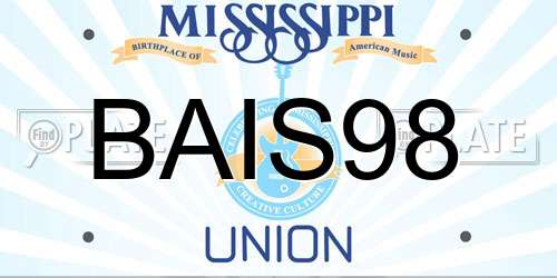 BAIS98 Mississippi License Plate