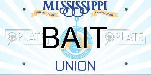 BAIT Mississippi License Plate