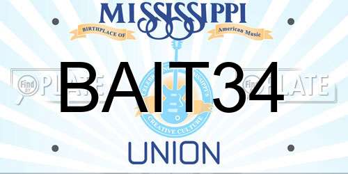 BAIT34 Mississippi License Plate