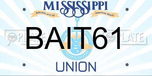BAIT61 Mississippi License Plate