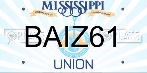 BAIZ61 Mississippi License Plate