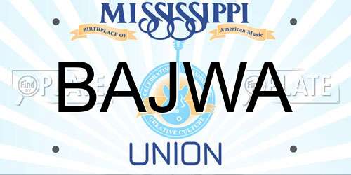 BAJWA Mississippi License Plate