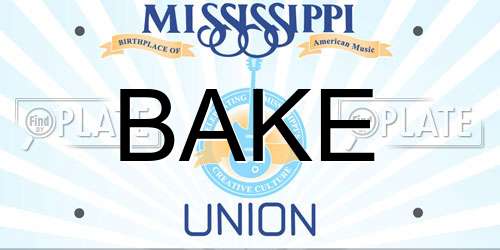 BAKE Mississippi License Plate