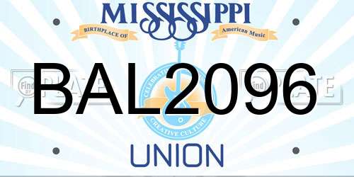 BAL2096 Mississippi License Plate