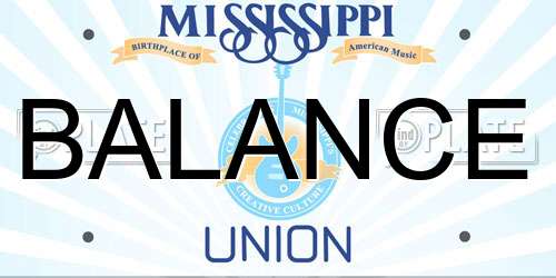 BALANCE Mississippi License Plate
