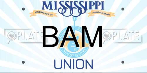 BAM Mississippi License Plate