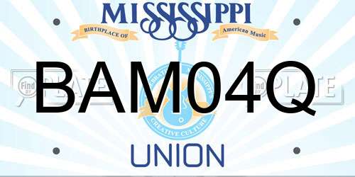 BAM04Q Mississippi License Plate