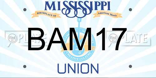 BAM17 Mississippi License Plate