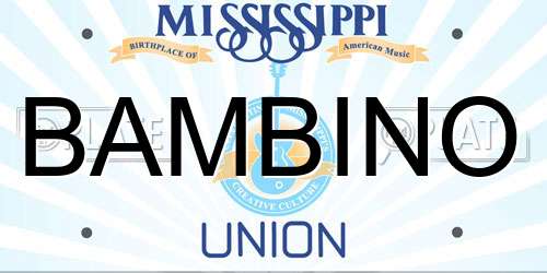 BAMBINO Mississippi License Plate