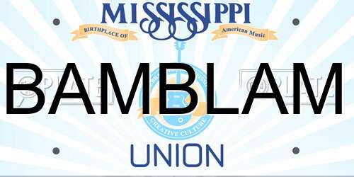 BAMBLAM Mississippi License Plate