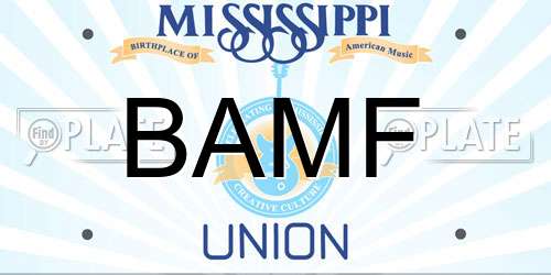 BAMF Mississippi License Plate