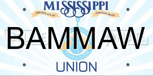 BAMMAW Mississippi License Plate