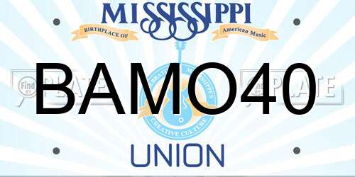 BAMO40 Mississippi License Plate