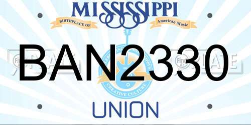 BAN2330 Mississippi License Plate