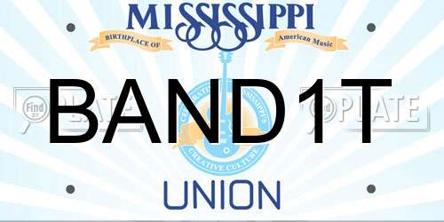 BAND1T Mississippi License Plate