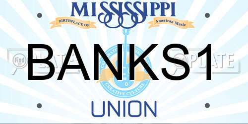 BANKS1 Mississippi License Plate