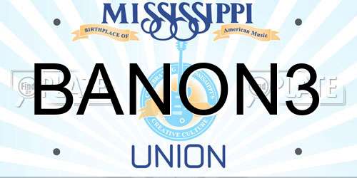 BANON3 Mississippi License Plate